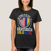 American Colombian Flag Heart Colombia Patriot T-shirt (Voorkant)