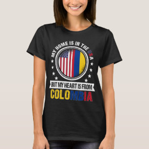 American Colombian Flag Heart Colombia Patriot T-shirt