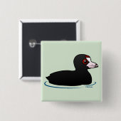 American Coot Vierkante Button 5,1 Cm (Voorkant /achterkant)
