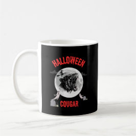 american cougar on halloween night with crows koffiemok