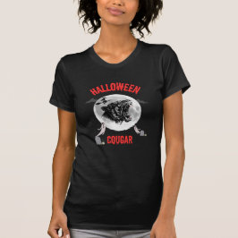 american cougar on halloween night with crows t-shirt