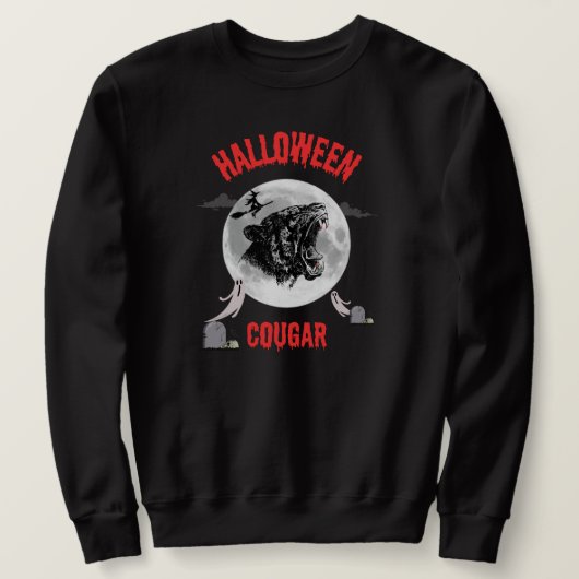 american cougar on halloween night with crows trui (Design voorkant)