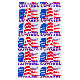 American Cowgirl Flag Print Gift Bag Klein Cadeauzakje