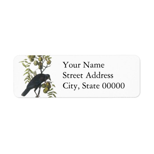 American Crow, John James Audubon Etiket (Voorkant)