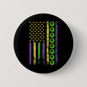 American Cue Sports Flag Biljart Sportieve Mardi G Ronde Button 5,7 Cm