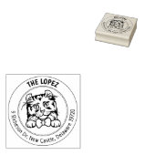 American Curl Cat Retouradres Rubberstempel (Gestempeld)