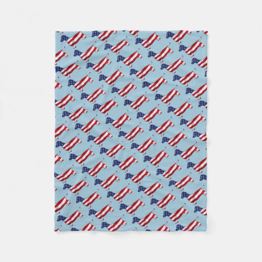 American Dachshund Wiener Dog Fleece Blanket Deken (Voorkant)
