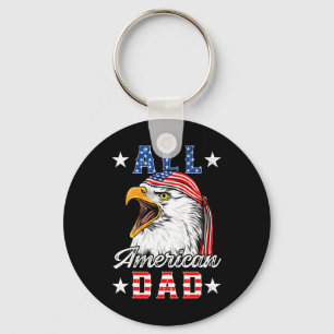 American Dad Eagle 4th van juli Vaders Dag Mannen Sleutelhanger
