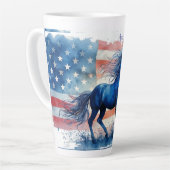 American Dream Patriottisch Paard Latte Mok (Linkerhoek)
