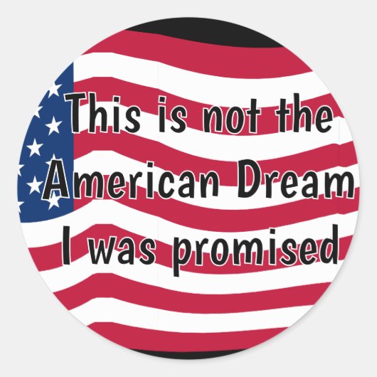 American Dream Ronde Sticker (Voorkant)