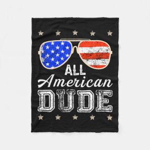 American Dude 4th of July Familie Matching Sungl U Fleece Deken