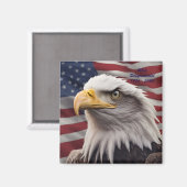American Eagle 2 Inch Square Magnet (Recto/Verso)