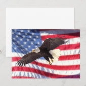 American Eagle & American Flag Invitation Kaart (Voorkant / Achterkant)