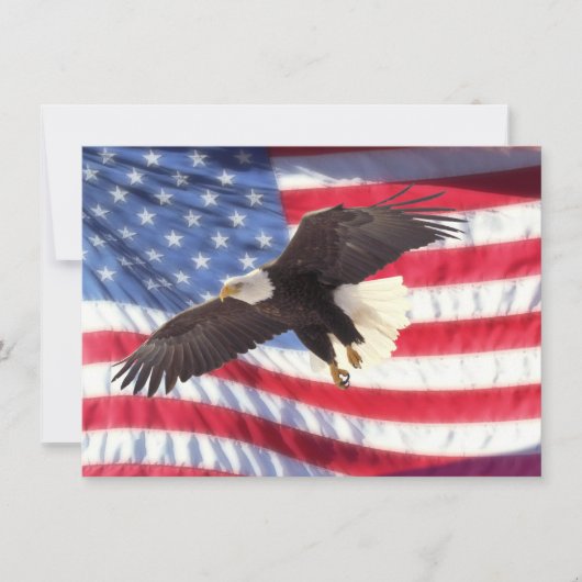 American Eagle & American Flag Invitation Kaart (Voorkant)