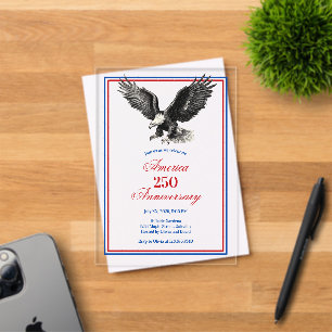 American Eagle Amerika 250 Jubileumfeest Acryl Uitnodigingen