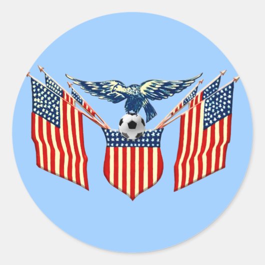 American Eagle Amerikaans voetbalembleem Ronde Sticker (Voorkant)