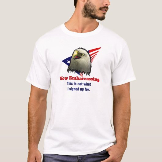 American Eagle Amerikaanse vlag zegt hoe gênant T-shirt (Voorkant)
