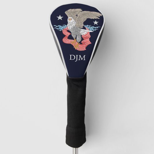 American Eagle Banner Monogram Golfheadcover (Voorkant)