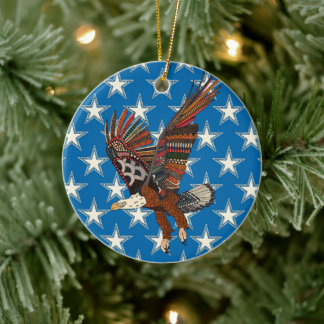 american eagle blue keramisch ornament