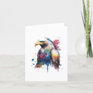American Eagle C Bird in Waterverf & Pen Feestdagen Kaart