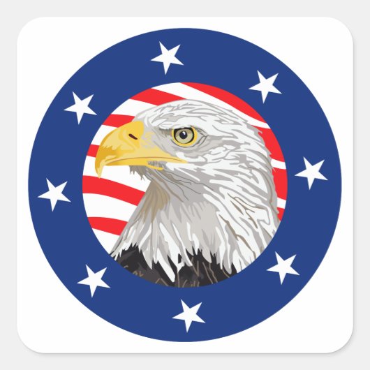 American Eagle Design Vierkante Sticker (Voorkant)