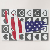 American Eagle Drapeau Jigsaw Puzzle Coeurs (Horizontal)