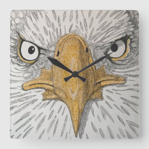 American Eagle Face Clock Vierkante Klok