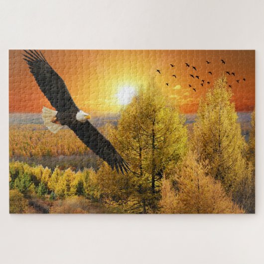 American Eagle Fall Colors Jigzaag Puzzle Legpuzzel (Horizontaal)