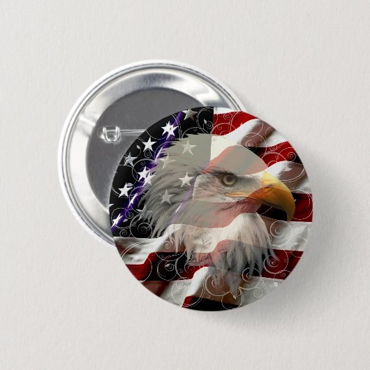 American Eagle Flag Button (Voorkant /achterkant)