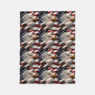 American Eagle Flag Fleece Deken