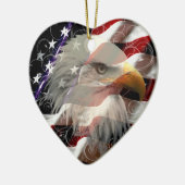 American Eagle Flag Heart Ornament (Links)