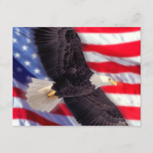 American Eagle & Flag Invitation Kaart