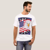 American Eagle & Flag Patriotic T-Shirt (Devant entier)
