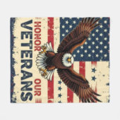 American Eagle Honor Our Veterans Fleece Blanket (Voorkant (Horizontaal))