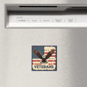 American Eagle Honor Our Veterans Square Magnet (In Situ (Lave-vaisselle))