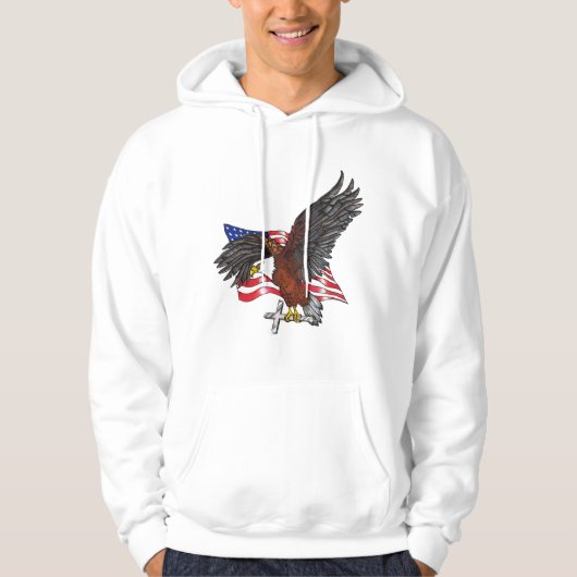 American Eagle met Cross Hoodie (Voorkant)