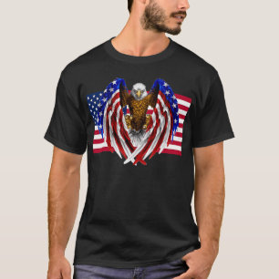 American Eagle op de Amerikaanse vlag T-shirt