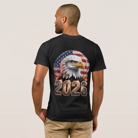 American Eagle Patriotic 2026 New Year T-shirt (Achterkant volledig)