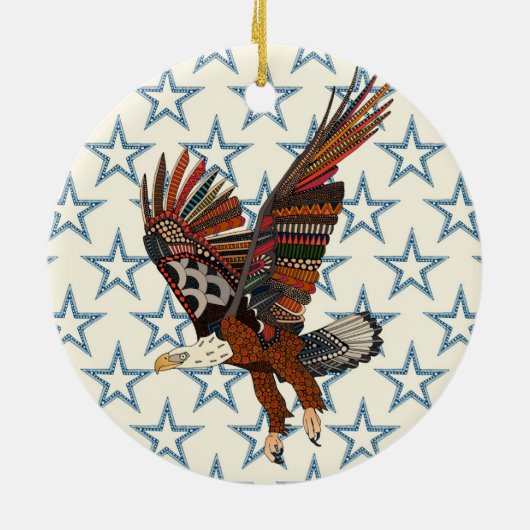 american eagle pearl keramisch ornament (Achterkant)