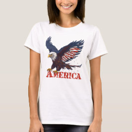 American Eagle Rood, Blauw en Wit T-shirt