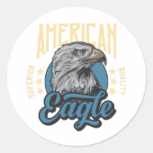 American Eagle Superior Kwaliteit  Patriottisch Ronde Sticker (Voorkant)