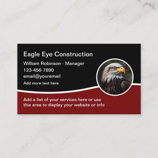 American Eagle Thème de construction Cartes de vis (Devant)