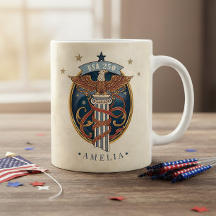 American Eagle USA 250 Art Nouveau motief ID1304 Koffiemok