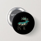 American Elk Lover Dad Retro Hunting Ronde Button 5,7 Cm (Voorkant /achterkant)