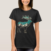 American Elk Lover Dad Retro Hunting T-shirt (Voorkant)