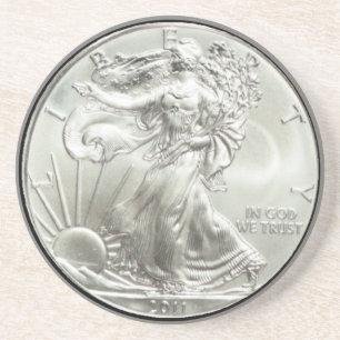 AMERICAN ELLE SILVER DOLLAR ZANDSTEEN ONDERZETTER