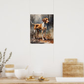 American English Coonhound Dog Art Print Poster (Cuisine)