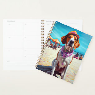American English Foxhound on Beach, cadeau d'été