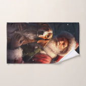 American English Foxhound Santa Claus Noël (Serviette à main)