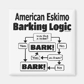 American Eskimo Barking Logic Magneet (Voorkant)